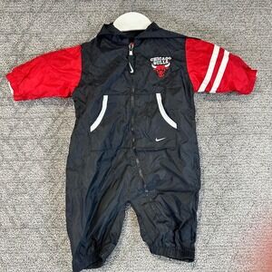 Nike Chicago Bulls Baby Boys Romper Tracksuit Jacket Hooded 6 9 Months